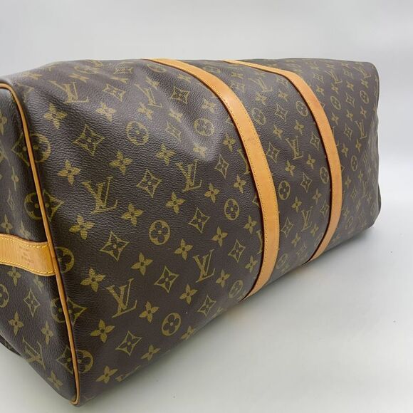 Louis Vuitton Keepall Bandoliere 55 Monogram Leather × PVC Brown Boston Bag - Picture 15 of 15